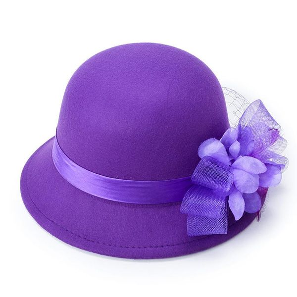 

купол войлок top hat женский сплошной цвет моды all-match цветы bowknot декоративные банкет партия темперамент аксессуары крышки, Blue;gray