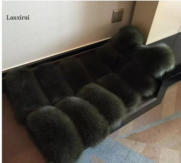 

fashion long faux fur vest plus size women sleeveless faux fur coat jacket thick & warm winter artificial coat, Black