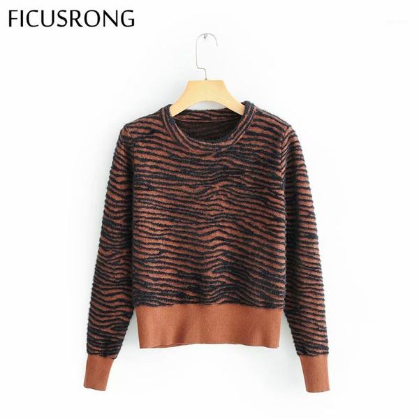

zebra knitted sweater pullover women o neck casual sweaters new fashion long sleeve sweater women mohair ficusrong1, White;black