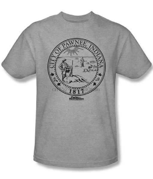 

parks and recreation pawnee seal heather gray t-shirt sport hooded sweatshirt hoodie