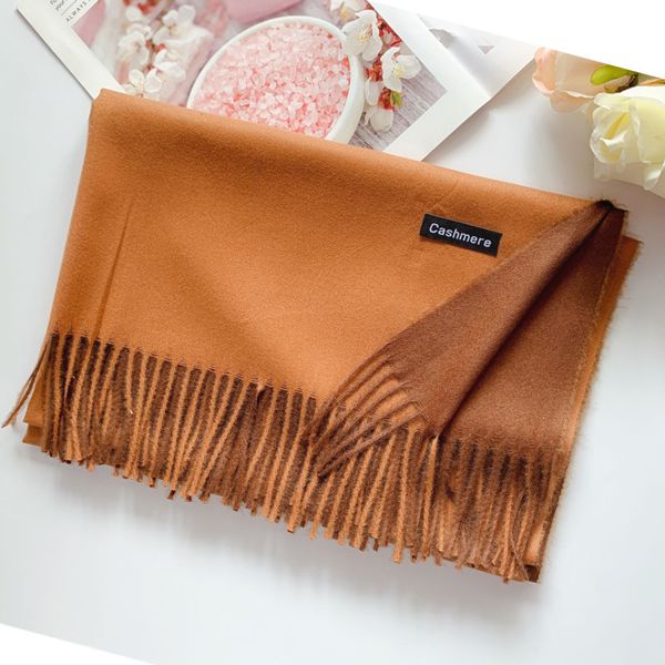 

250g women cashmere thick solid scarf pashmina shawl wrap female hijab stoles tassel long head scarves y201007, Blue;gray
