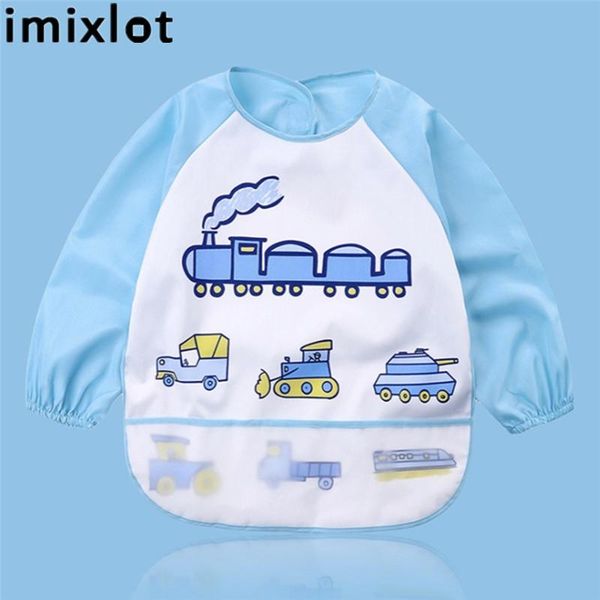 

table napkin imixlot baby feeding smock waterproof anti-dirty bib infant toddler long sleeve washable meal