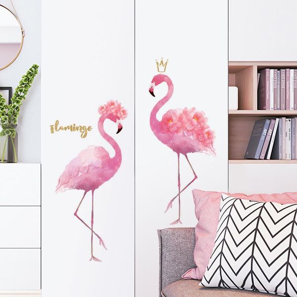 

love flamingo wall sticker girl room decoration bedroom decor wedding background wall decor self-adhesive stickers home
