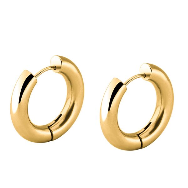 

hoop & huggie hxd steel earrings thickened iron punk stainless gold men women gifts, Golden;silver