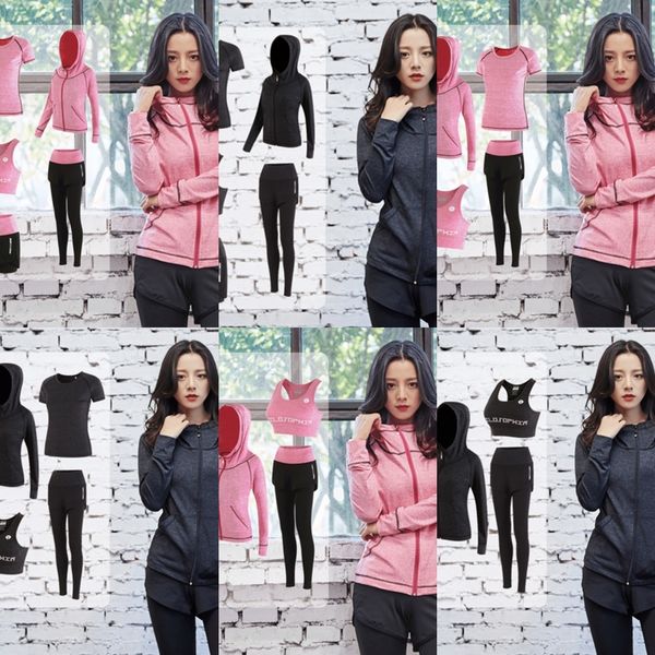 

2gslg 2020 women's running leisure running quick dry clothes korean five piece quick 2020 yoga suit women's sports leisure sports, Gray