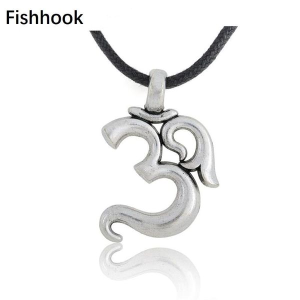 

chains fishhook om yoga hindu tailsman mandala ganesha charms elephant viking pendants sun moon facwe women necklaces jewelry, Silver