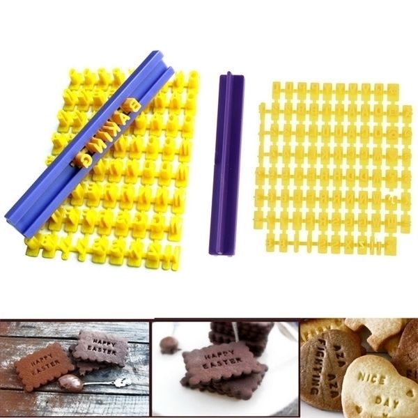 

alphabet letter number press stamp embosser cutter fondant mould cake cookie molds