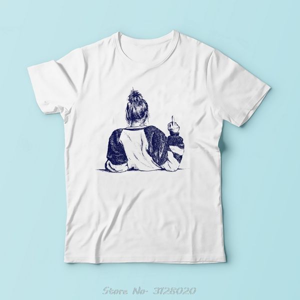 

sport cool girl middle finger funny t shirt men cotton summer new white casual short sleeve tshirt tees