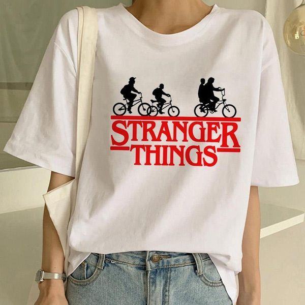 

women new tshirt hip hop 90s gothic female clothing femme streetwear kawaii upside down tee graphic t-shirts, White