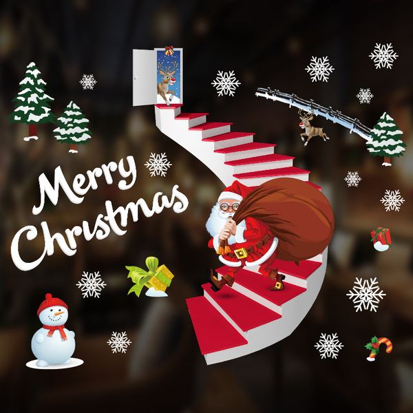 

christmas window stickers christmas decorations for home navidad 2020 christmas ornaments xmas party decor happy new year