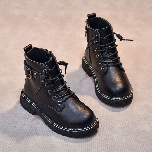 

girls' riding new plush sho snow british autumn winter children' boots, Black;grey