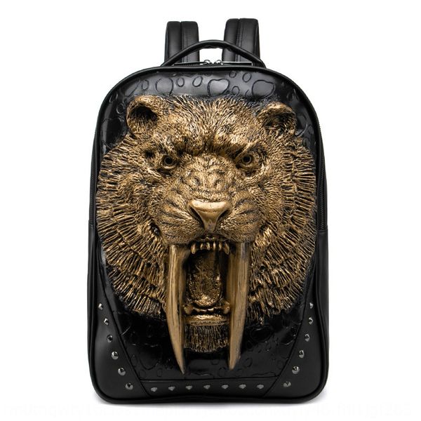 

new pu embossed three-dimensional tiger head animal travel student trendy schoolbag new pu embossed three-dimensional tiger head animal bag