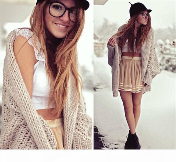 

20aw new women sweater cardigan fashion batwing sleeve lapel neck loose knitting cardigan casual women coats, White;black