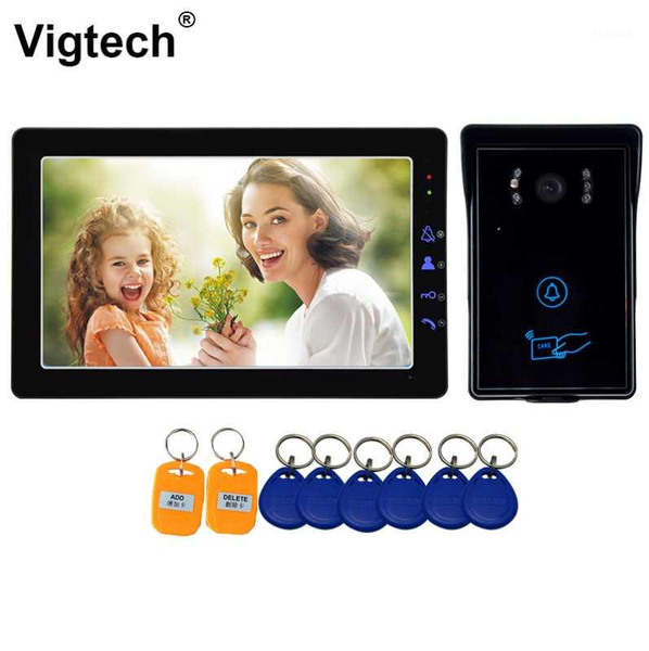 

1080p 9" wired video intercom system ring doorbell video doorphone ir night vision security camera unlock idcard access control1