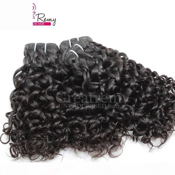 

3pcs lot malaysian human hair weaves dyeable natural hair wefts 7a water wave big curly remy virgin hair weaves greatremy drop shipping, Black