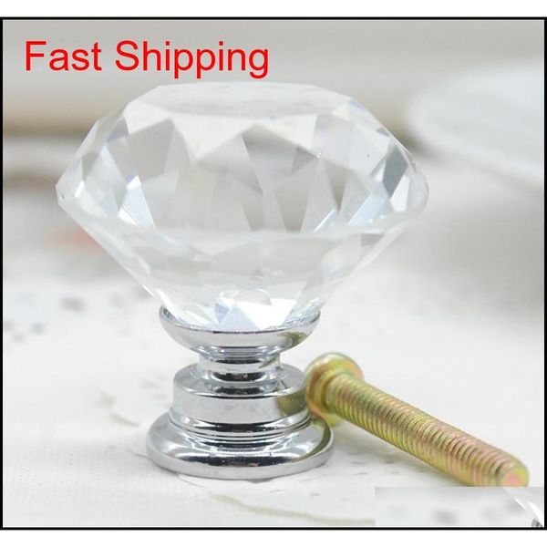 

cabinet knob pull handle 30mm diamond shape crystal glass drawer kitchen door wardrobe h qylozp packing2010