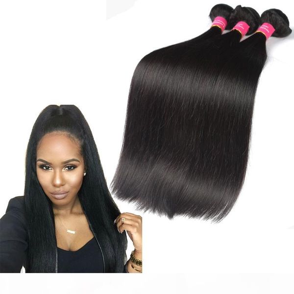 

malaysian virgin hair extensions human hair weave 3 4 5 pcs lotstraight hair weave bundles good quality no shedding 8-28inch available, Black