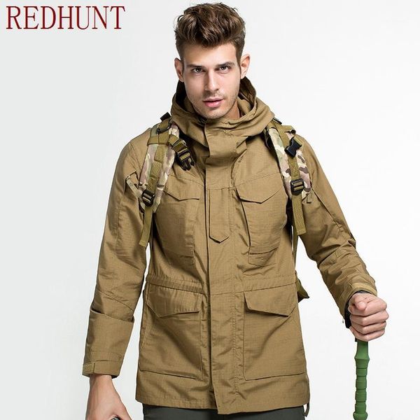 

qinchaoqin hunting jackets tactical us army clothes waterproof men's windbreaker field hoodie jacket outwear 5 colors1, Camo;black