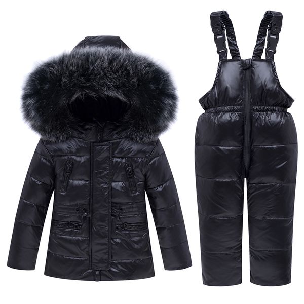 

olekid -30 degrees kids winter jacket fur collar down jackat for girl 1-5 years baby boy clothes children coat overalls snowsuit lj201120, Blue;gray