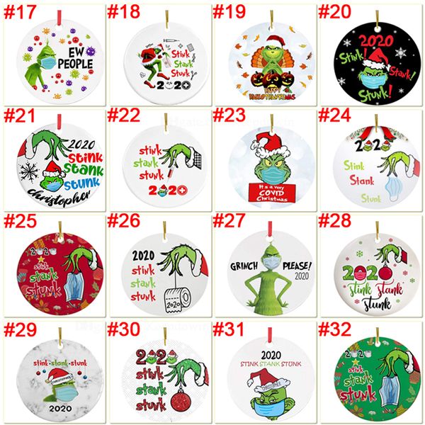 

grinch christmas ornament xmas hanging ornaments personalize for christmas tree decor wearing mask designer 2020 to my son