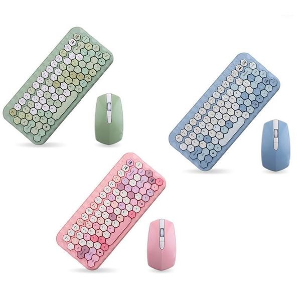 

keyboard mouse combos 2021 seenda2.4g wireless set pink girl color comb1