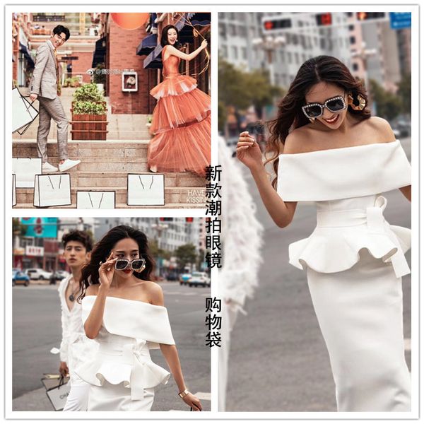 

wedding street p shopping handbag fashion wind sunglasses studio travel pgraphy props, White;black