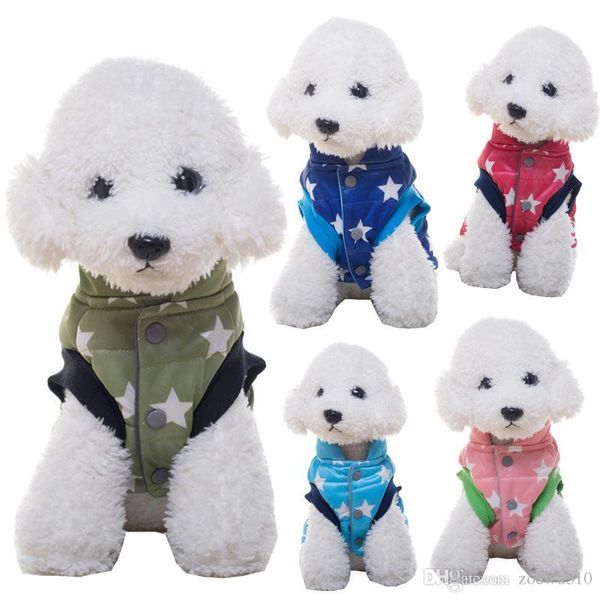 XS-XL Caldo Pet Vestire Vestiti per cani Cappotto per cani di piccola taglia Giacca Cucciolo Inverno Abbigliamento per animali Cani Costume Gilet Abbigliamento Animali domestici Forniture WVT1205
