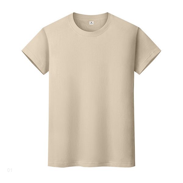 

new round neck solid color t-shirt summer cotton bottoming shirt short-sleeved mens and womens half-sleeved hu4pi