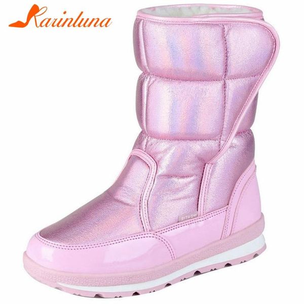 

boots dropship fashion large size 27-41 woman shoes snow winter mid-calf parent-child soldi warm wedges heels, Black
