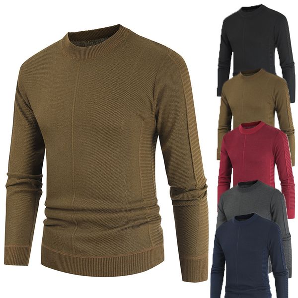 

2020 new winter pullover men o-neck solid color long sleeve sweaters men causual pullover sweaters, White;black