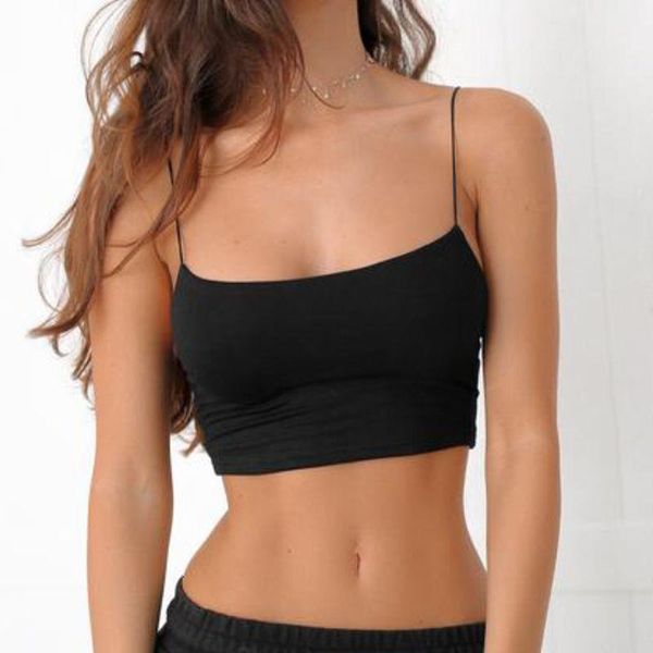 

tank solid women sleeveless cami crop tank polyester summer drop shipping good quality women clothes, White
