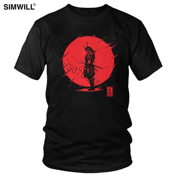 

sport cool samurai spirit t shirt men brand short sleeve cotton tee red sun japanese armor warrior t-shirt oversize classic tshirt