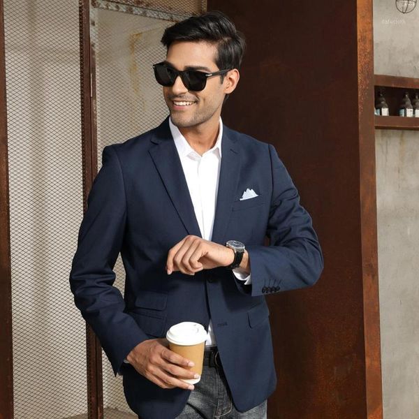 

jones blazer men casual two-button blazer coat slim fit notch lapel back split suit jacket solid color buisness suit1, White;black