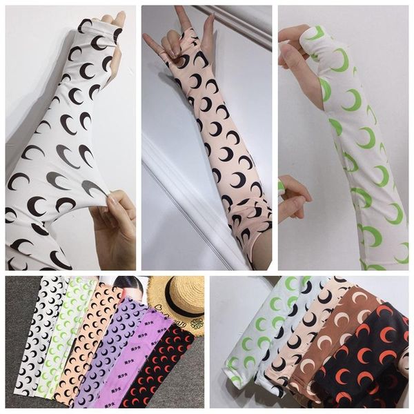 

five fingers gloves women' high-end cool silk moon sun protection arm sleeve anti-uv, Blue;gray