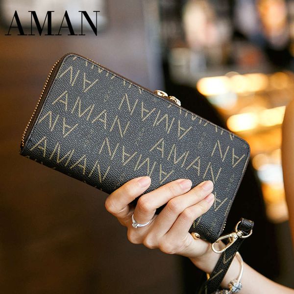 

luxurys designers aman long zipper handbag women's pvc wallet fashion card multi function