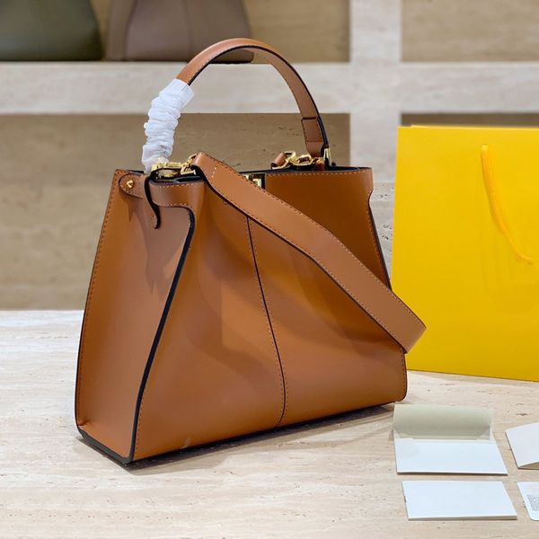 

women handbag purse large capacity package shopping f letter genuine leather tote bag removable wide shoulder belt bags wallet gold lock