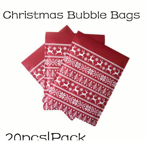 

20 шт. рождественская серия пакета сумки самозанятия почтовая бумага конверт поли пузырьковая почталка мягкий пузырь рождественский подарок