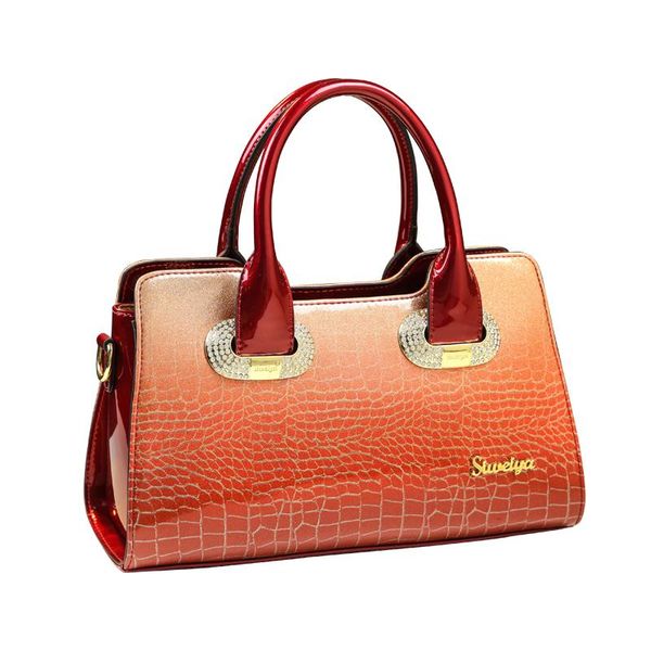

icev luxury handle bags for women leather handbag patent leather boston shoulder bag laides business clutches