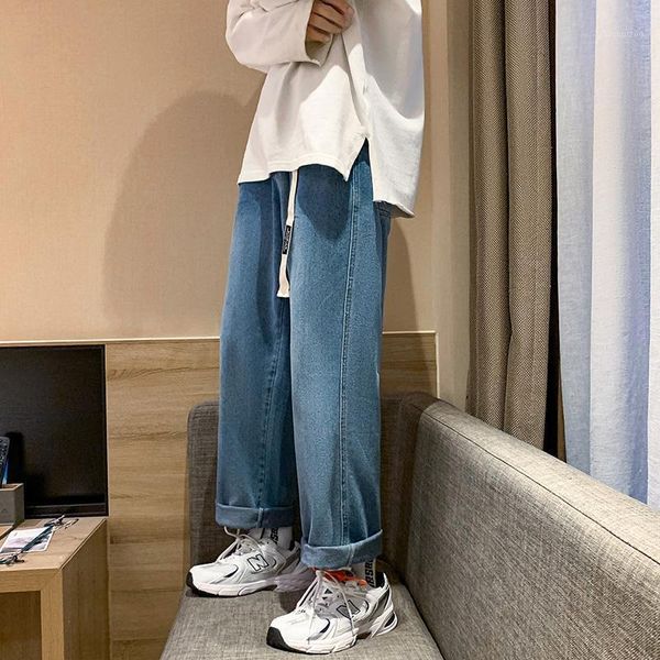 

straight leg jeans pants for men 2021 fashion trends american clothing teen slim fit blue denim trouser mens designer streetwear1