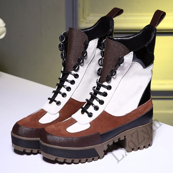 

fashion lace up women's real leather platform ankle boots warm ladies sneakers autumn winter shoes sale, Black