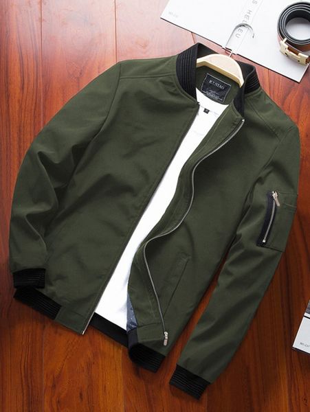 

men zip up bomber jacket without tee m9vi#, Black;brown