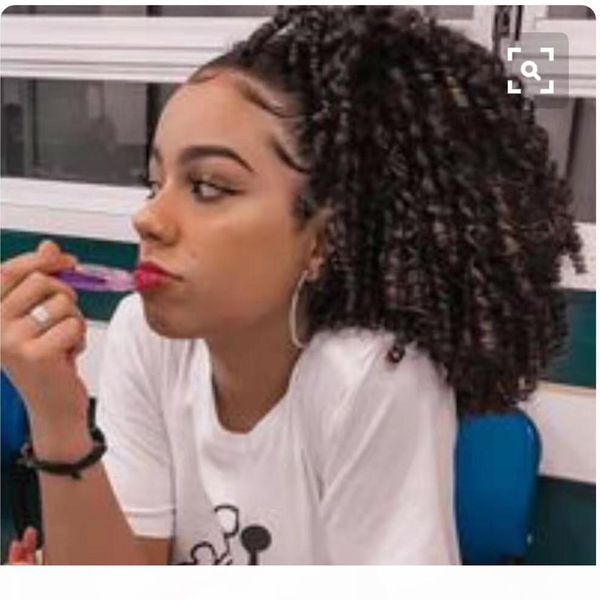 

brazilian curly drawstring ponytail human hair for women clip in extensions natural color virgin hair 1 piece 140g, Black