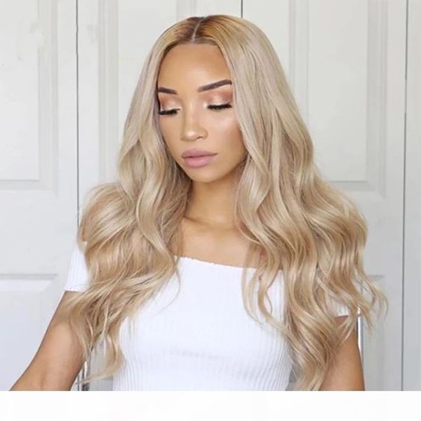 

#613 blonde body wave full lace wigs human hair medium size cap swiss lace malaysian 13*4lace front remy hair wigs for black women, Black;brown