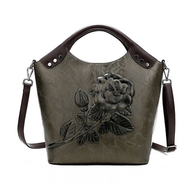 

brand women handbag rose print lady tote leather large capacity ladies shoulder bag luxury messenger bag for women c0121