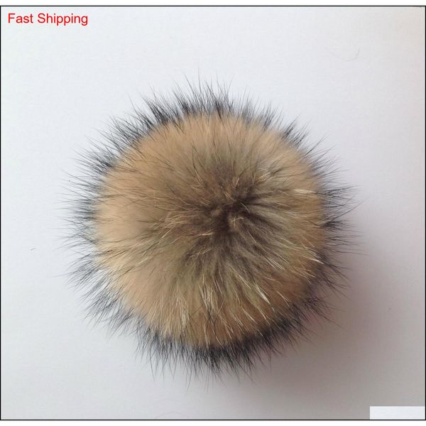 

15cm diy genuine real raccoon fur pompom fur pom poms for women kids beanie hats big size natural ball qyldkm bdefashion, Silver