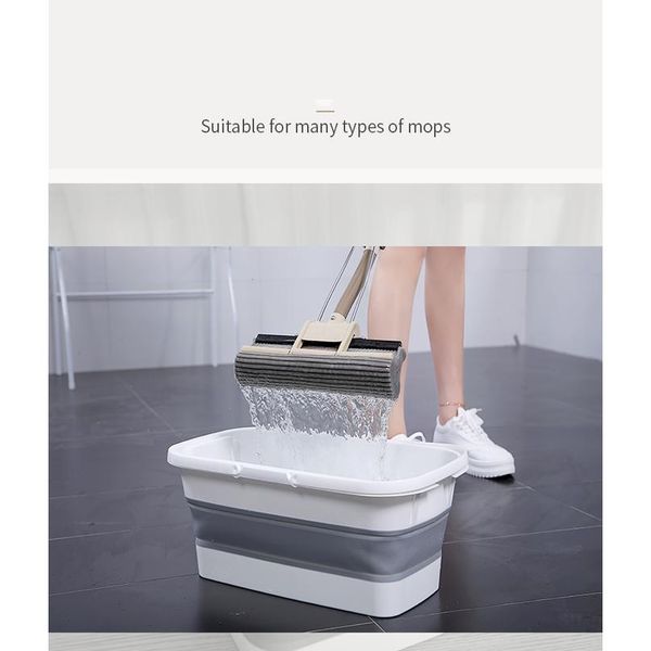 

foldable floor lazy mop bucket space saver collapsible portable bucket with handle wash basin big capicity household mo bbyywe