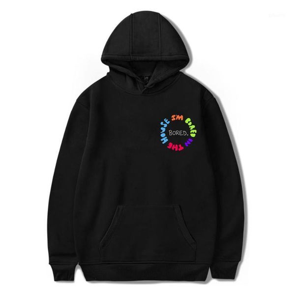 

the artist curtis roach hooded sweatshirt i m bored in the house hoodie: curtis roach collection korean loose hoodies1, Black