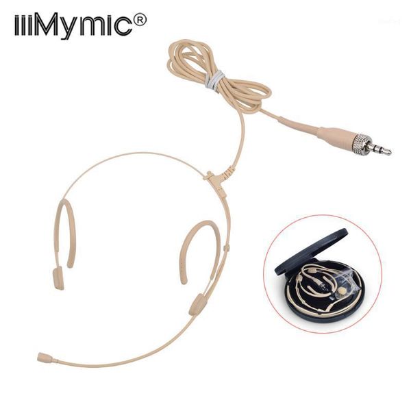 

upgrade version electret condenser headworn headset microphone 3.5mm jack trs locking mic for body pack thick cable1