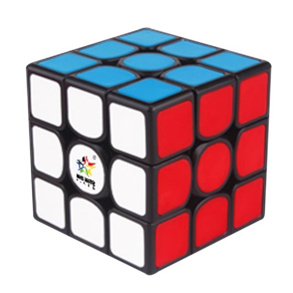 

yuxin kylin v2m 3x3x3 magnetic magic cube square cube puzzle toy for brain training - black background and dark red paster y200428