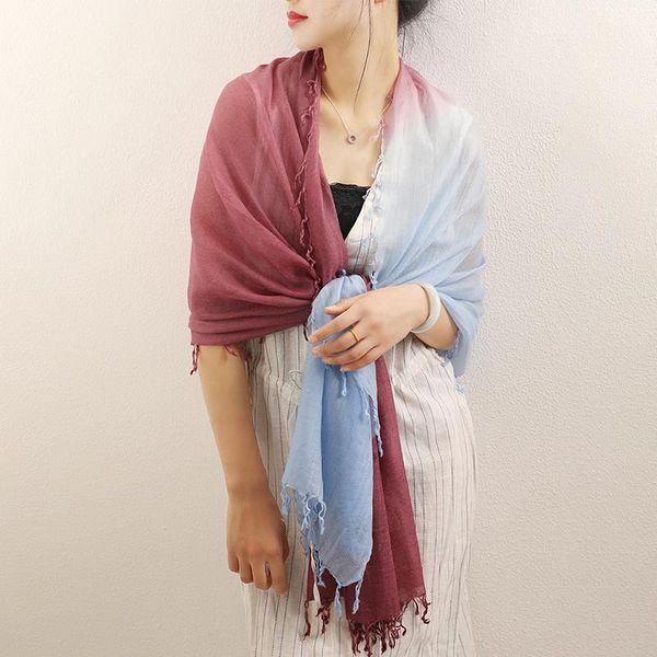 

inner mongolia fashion gradient women mens cashmere scarf 100%, Blue;gray